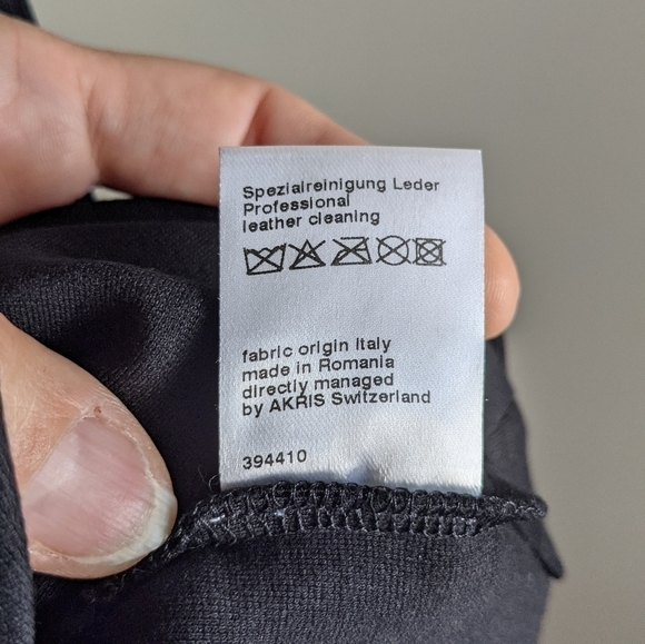 AKRIS Ponte Zip Fitted Black Sweater Top M Knit Minimalist Fine Gauge Designer - Picture 14 of 14